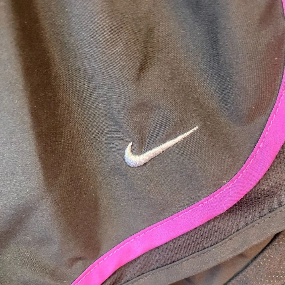 Nike Dri-FIT Running Shorts Size M Black Multicolor Trim Elastic Waist